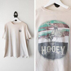 Hooey Men’s 2XL Graphic Tee Western Rodeo Logo Back Print 100% Cotton